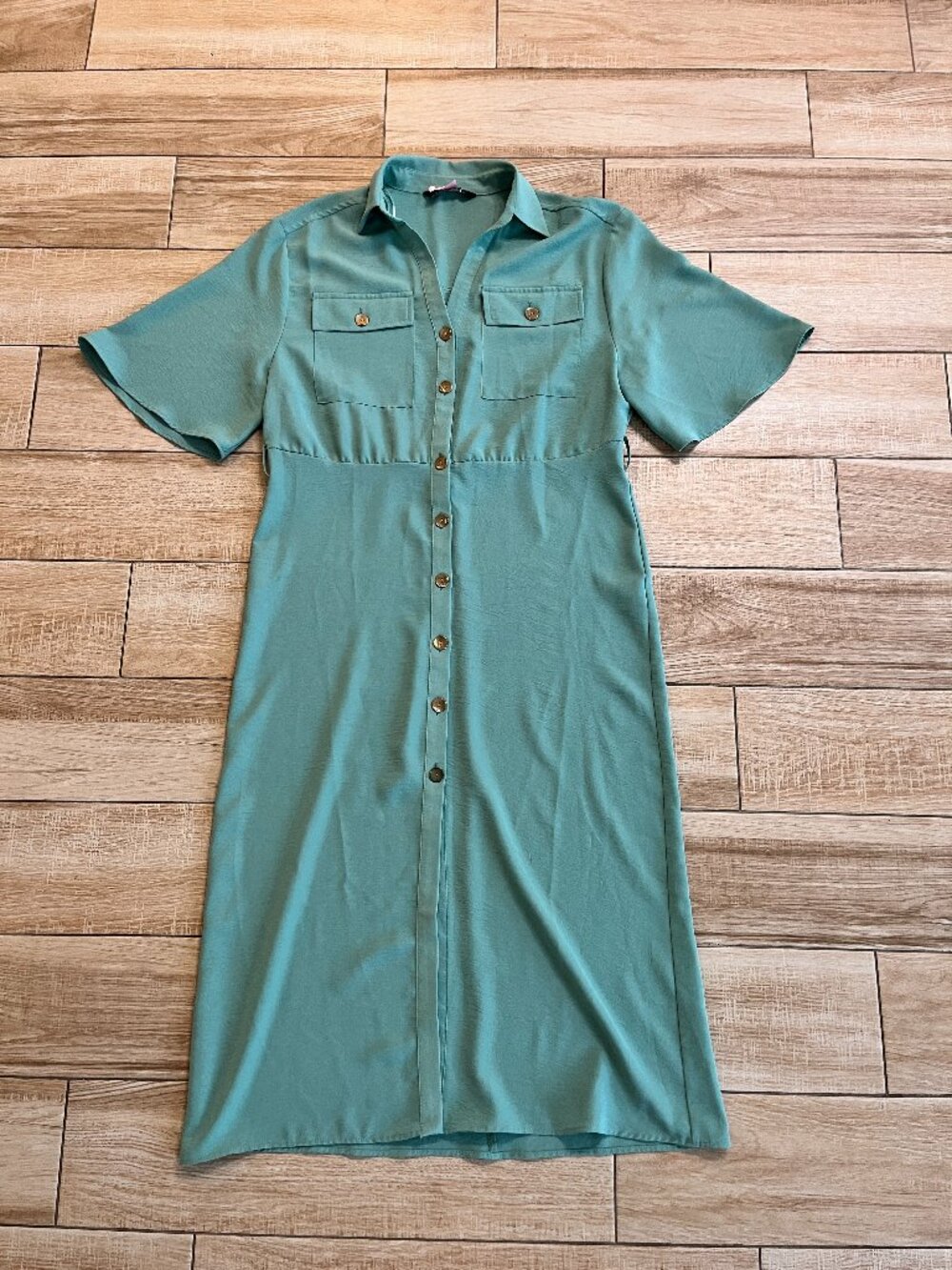 Womens Zara Green Maxi Dress - M